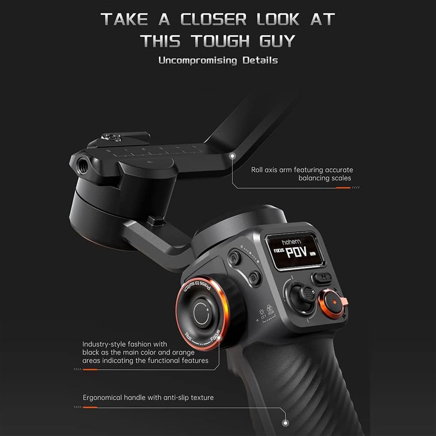 Portable Phone Vlog Gimbal with Magnetic Fill Light