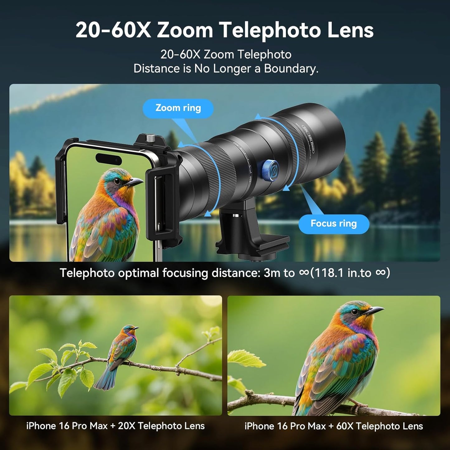 Zoom Telephoto Lens for Smartphones