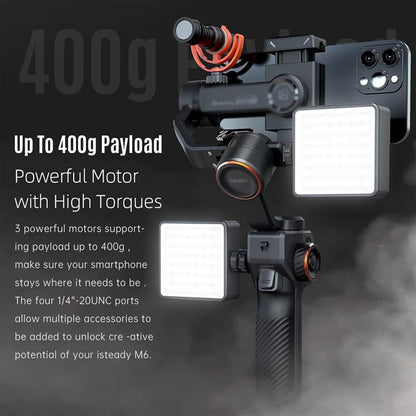 Portable Phone Vlog Gimbal with Magnetic Fill Light